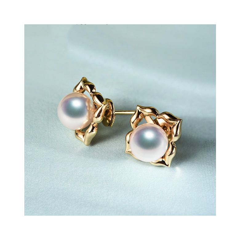 Boucles Oreilles Étoiles Filantes Perle Akoya Or Jaune - 7