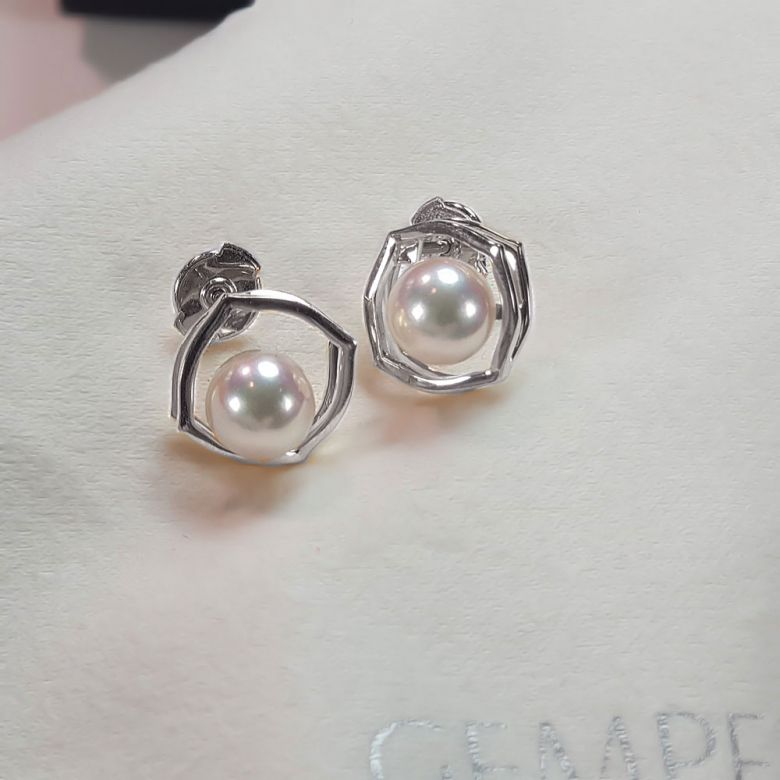 Boucle d oreille perle de culture - Perle Akoya Or blanc - Coco Chanel - 7