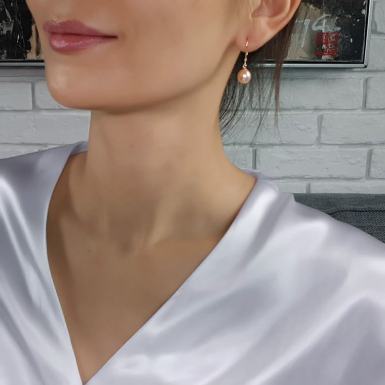 Boucles oreilles perles eau douce - 8/8.5mm - AA+ - Or blanc - 3