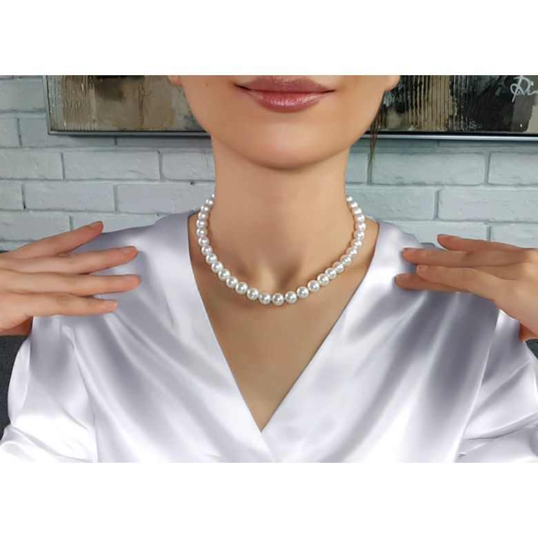 Collier perles eau douce blanches - 8.5/9.5mm - AAA - 6