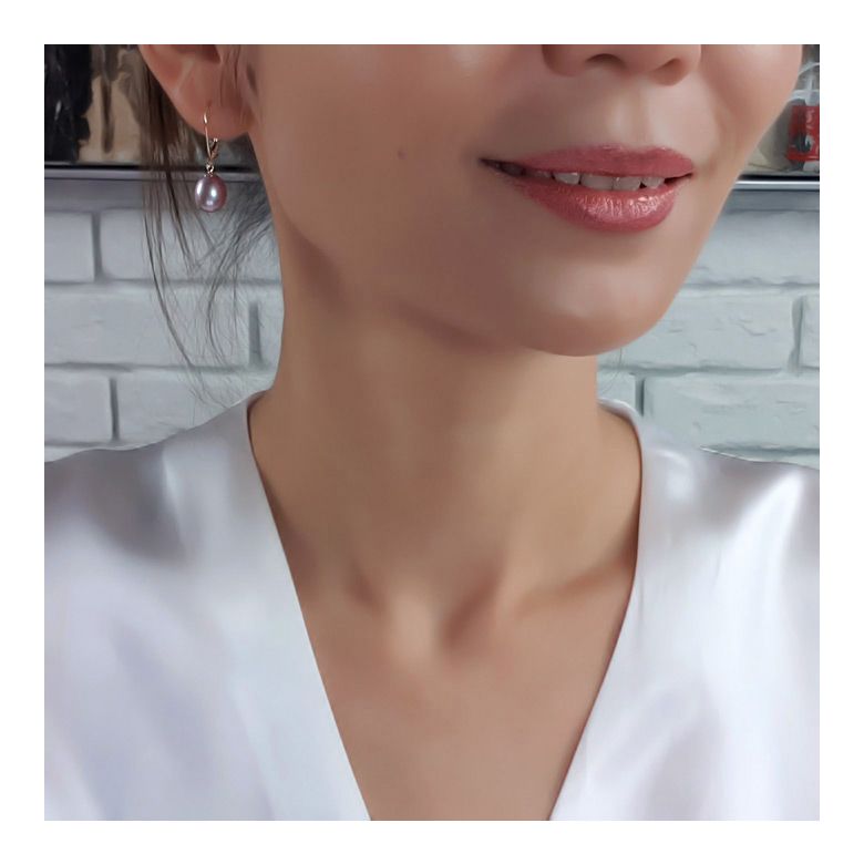 Boucles oreilles perles eau douce - 8/8.5mm - AA+ - Or blanc - 3