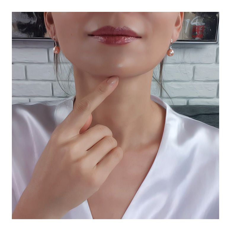 Boucles d'oreilles perles eau douce - 8/9mm - GEMME - Or blanc - 3
