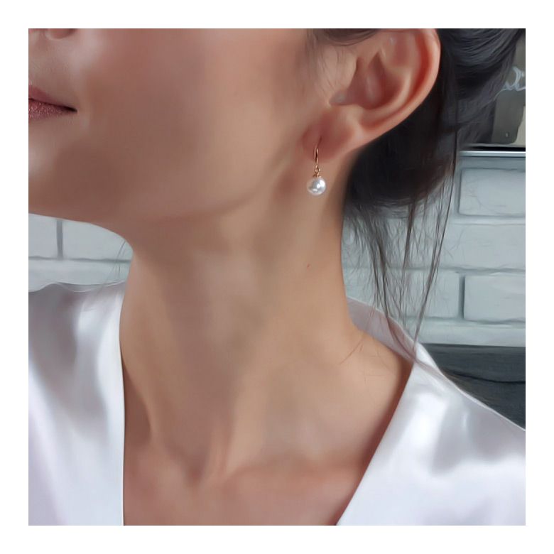 Boucles d'oreilles perles Akoya blanches - 7/7.5mm - AAA - Or jaune - 3