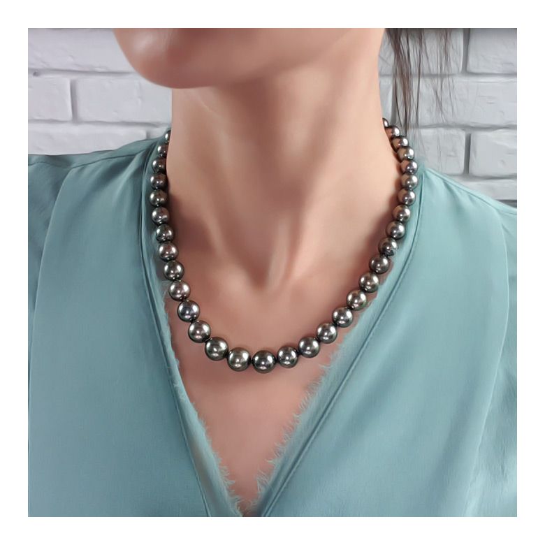 Collier perles de Tahiti noires - 9/11mm - AAA - 4
