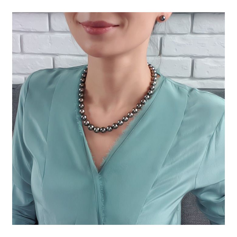 Collier perles de Tahiti noires - 9/11mm - AAA - 6