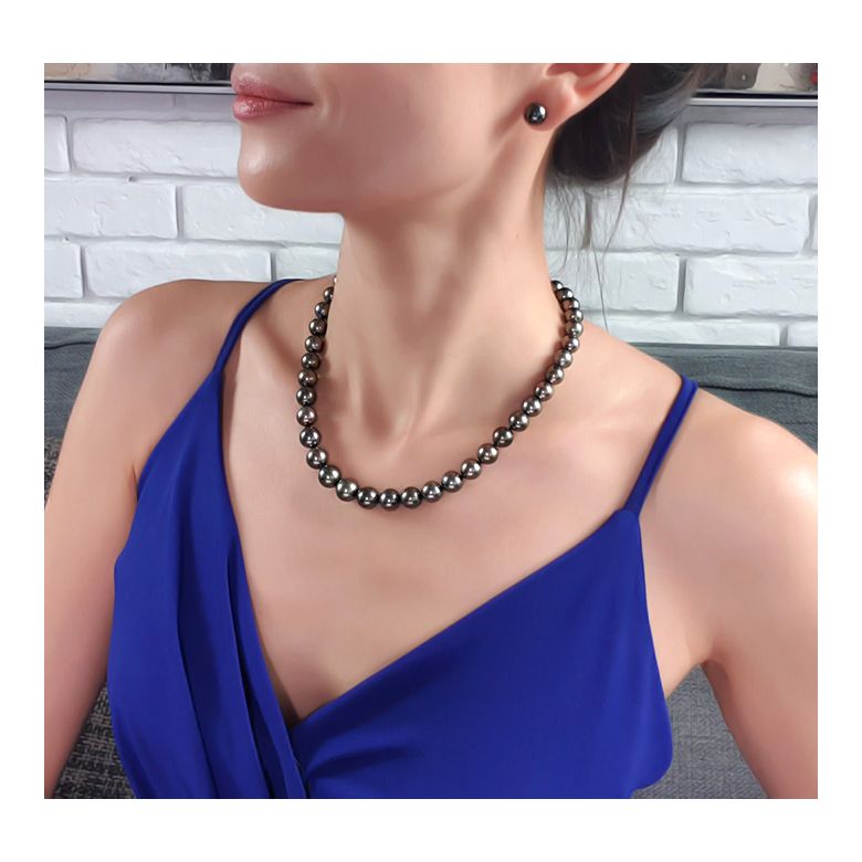 Collier perles de Tahiti noires - 9/11mm - AAA - 5