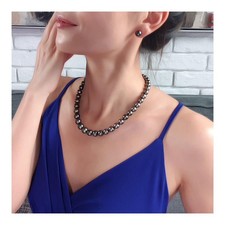 Collier perles de Tahiti noires - 9/11mm - AAA - 8