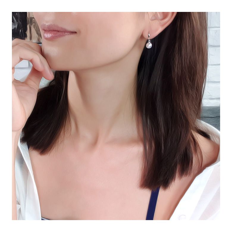 Boucles d'oreilles perles Akoya - 7/7.5mm - AAA - Or blanc - 3