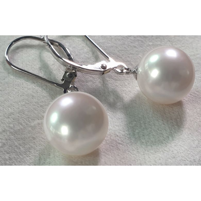Boucles d'oreilles perles d'eau douce - 8/11mm - AAA - Or blanc - 3