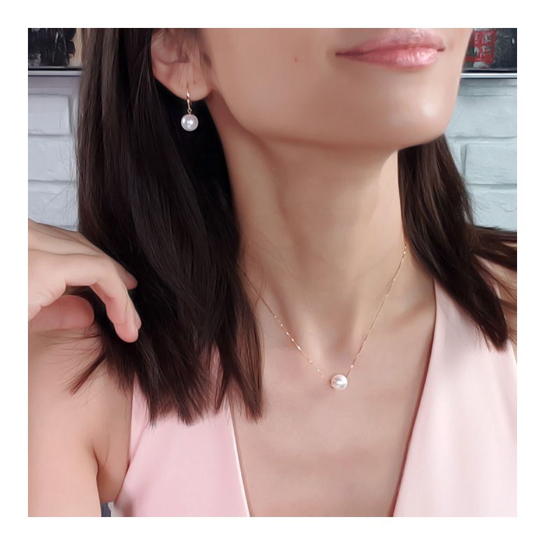 Boucles d'oreilles perles eau douce blanches  - AAA - Or jaune - 3