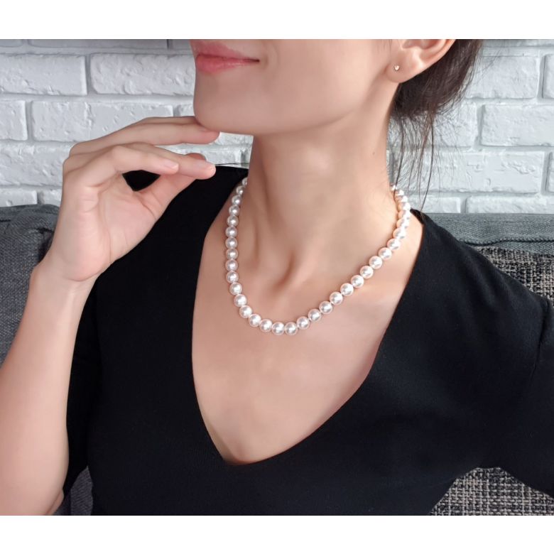 Collier de perles Akoya blanches - 9/9.5mm - AAA / HANADAMA - 2