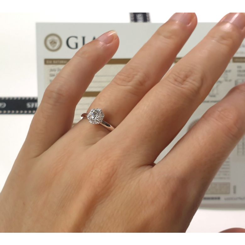 Solitaire Captivante Renoncule - Bague Diamanté & Or Blanc | Gemperles - 6