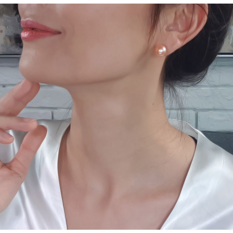 Boucles d'oreilles perles eau douce - 8/11mm - AAA - Or blanc - 8