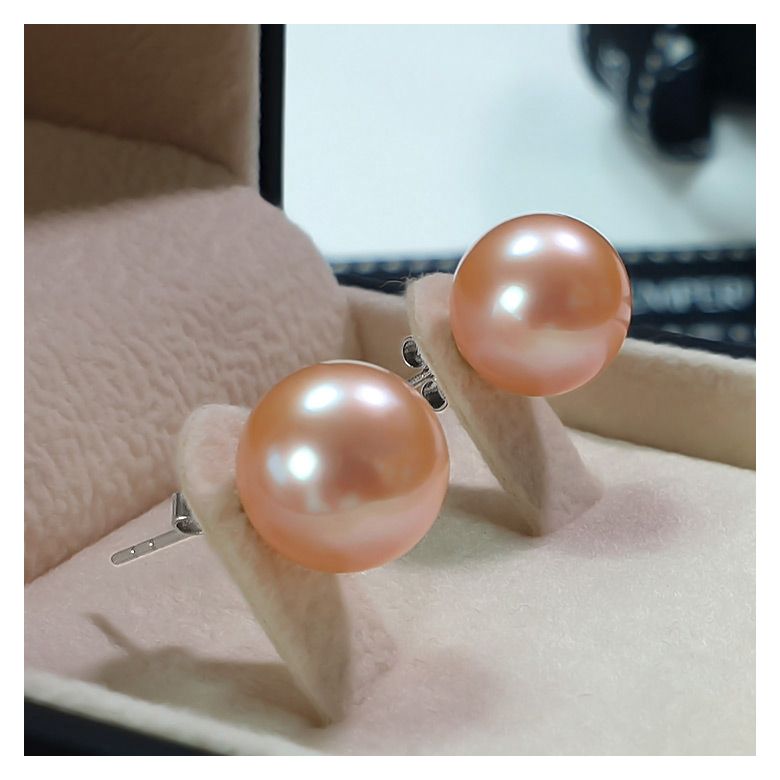 Boucles d'oreilles perles eau douce - 8/11mm - AAA - Or blanc - 7