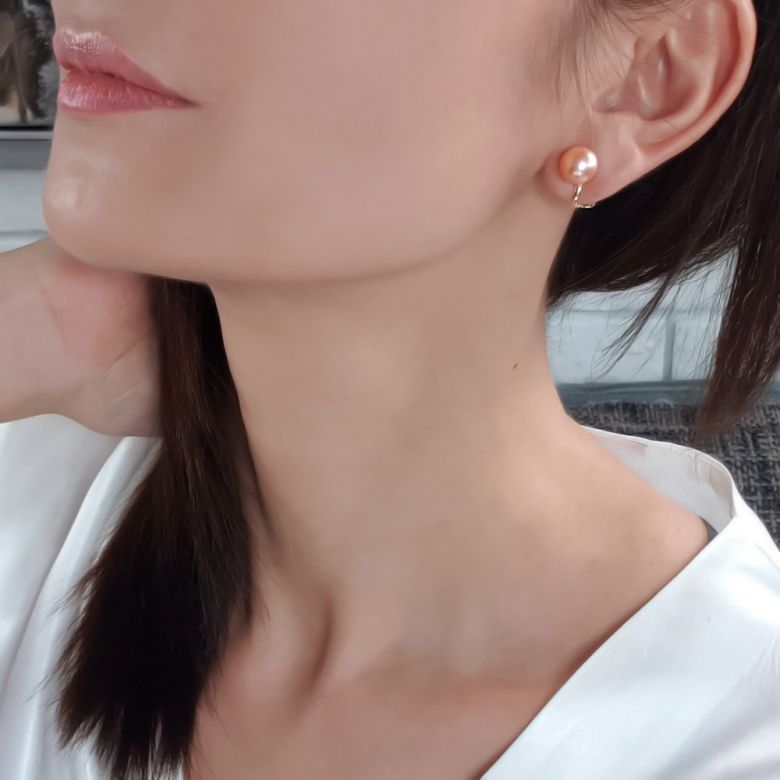 Boucles d'oreilles clip or jaune et perles de culture - 10