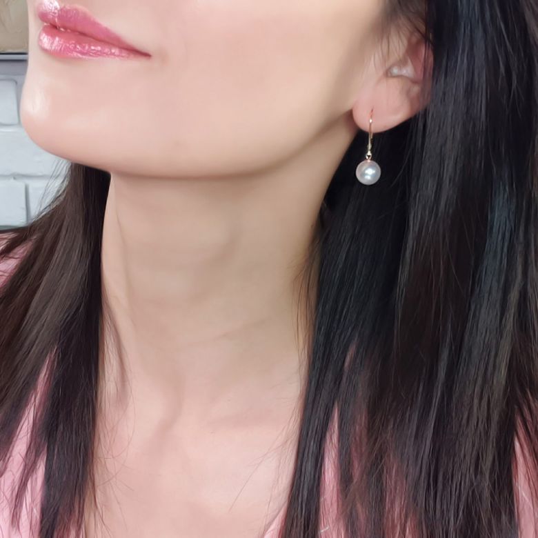 Boucles d'oreilles perles d'eau douce - 8/11mm - AAA - Or blanc - 6