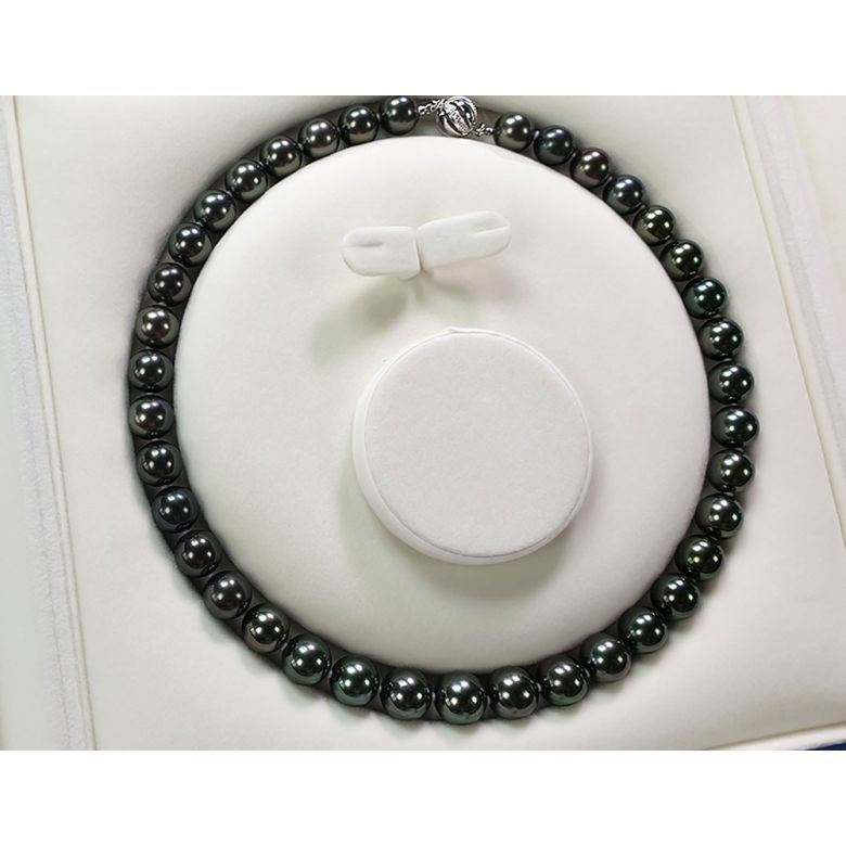 Collier perles de Tahiti noires - 10/12mm - AAA - 6
