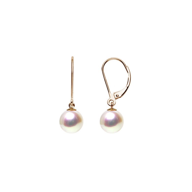 Boucles d'oreilles perles eau douce blanches - 8/11mm - AAA - Or jaune - 1