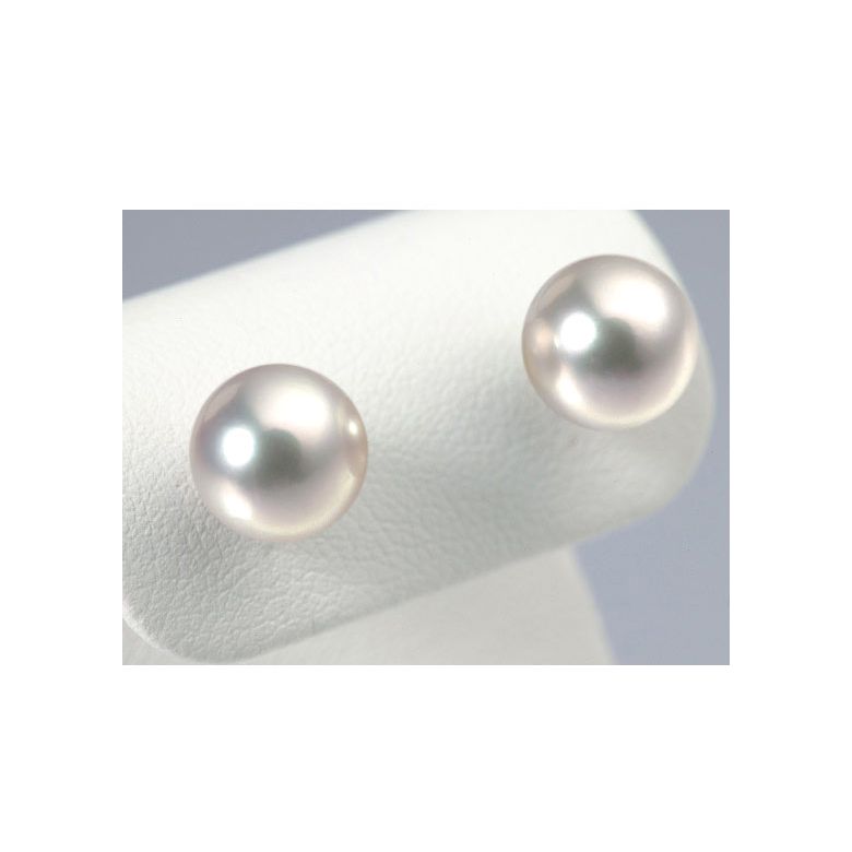 Boucles d'oreilles perles Akoya blanches - 8.5/9mm - AAA - Or jaune - 3