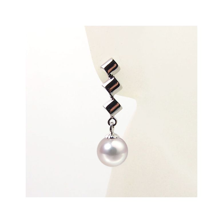 Boucles d'oreilles perles Akoya blanches - 7/7.5mm - GEMME - Or blanc - 2