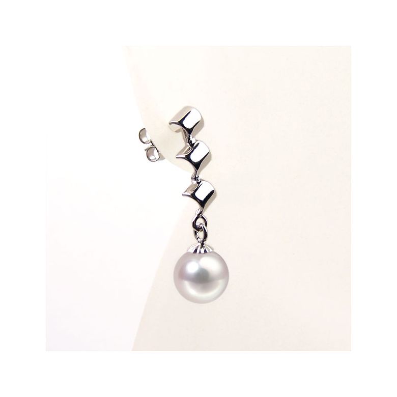 Boucles d'oreilles perles Akoya blanches - 7/7.5mm - GEMME - Or blanc - 3