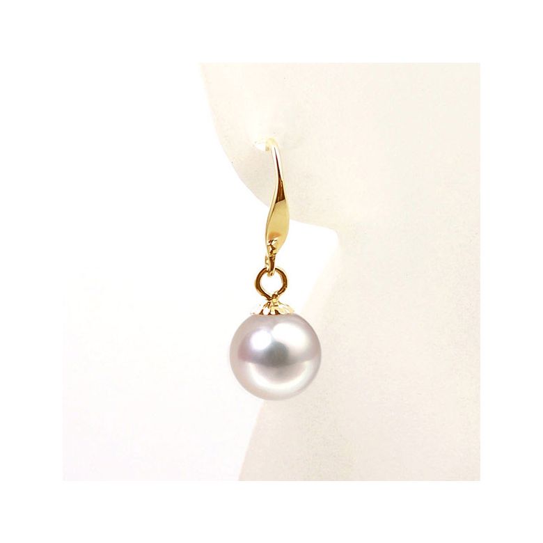 Boucles d'oreilles perles Akoya blanches - 7/7.5mm - AAA - Or jaune - 2