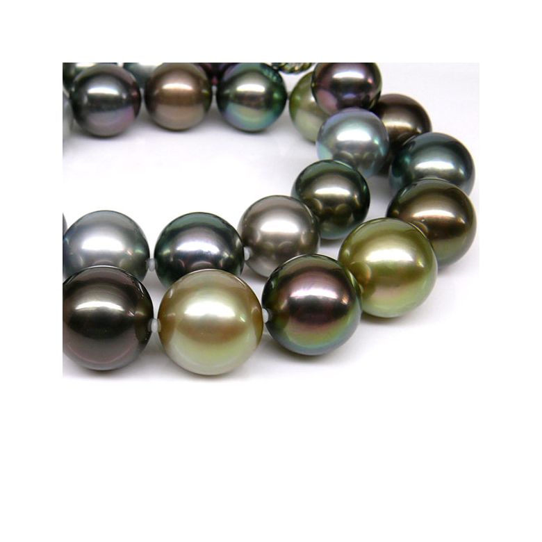Collier perles de Tahiti multicolores - 12/14mm - AAA - 2