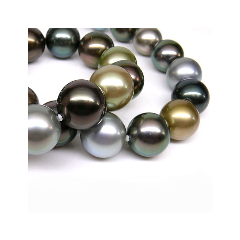 Collier perles de Tahiti multicolores - 12/14mm - AAA - 4
