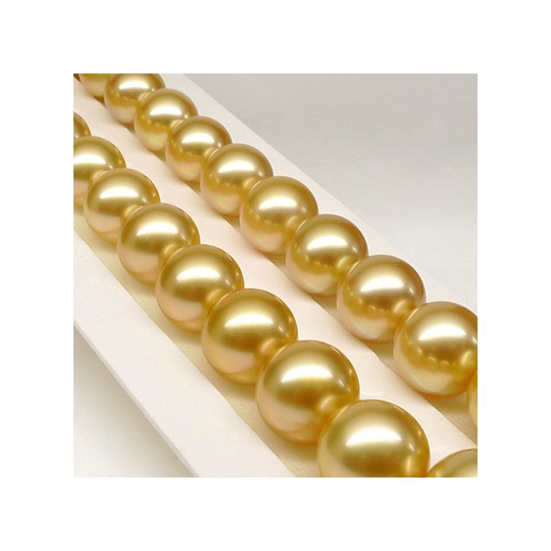 Collier perles d'Australie dorées - Grosses perles 10/12mm - AAA - 4