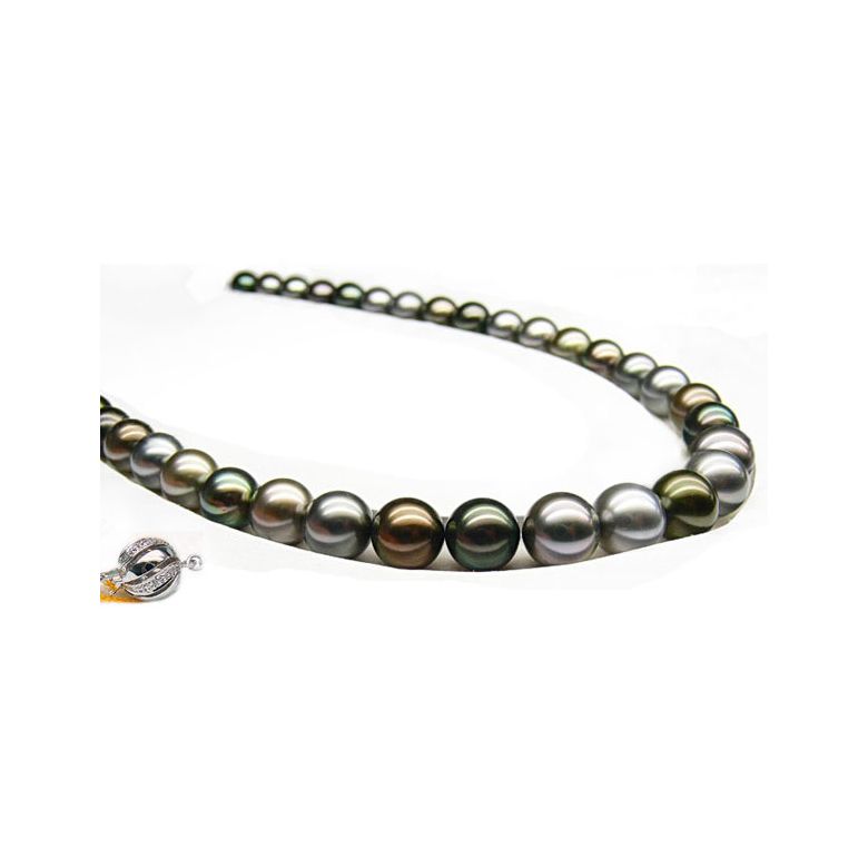 Collier perles de Tahiti multicolores - 9/11mm - AAA - 1