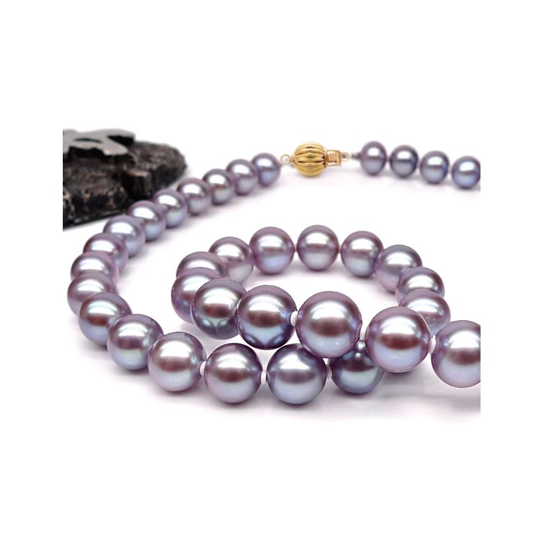 Collier perles lavandes. Perle culture eau douce 7.5/8mm - 3