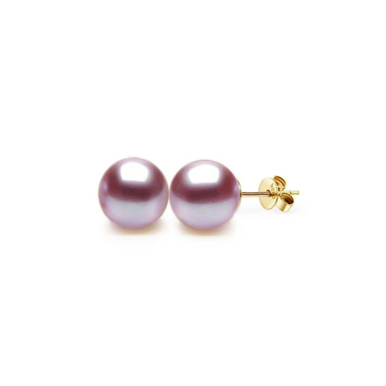 Boucles d'oreilles perles eau douce blanches - 9.9.5mm - AAA - Or jaune - 8