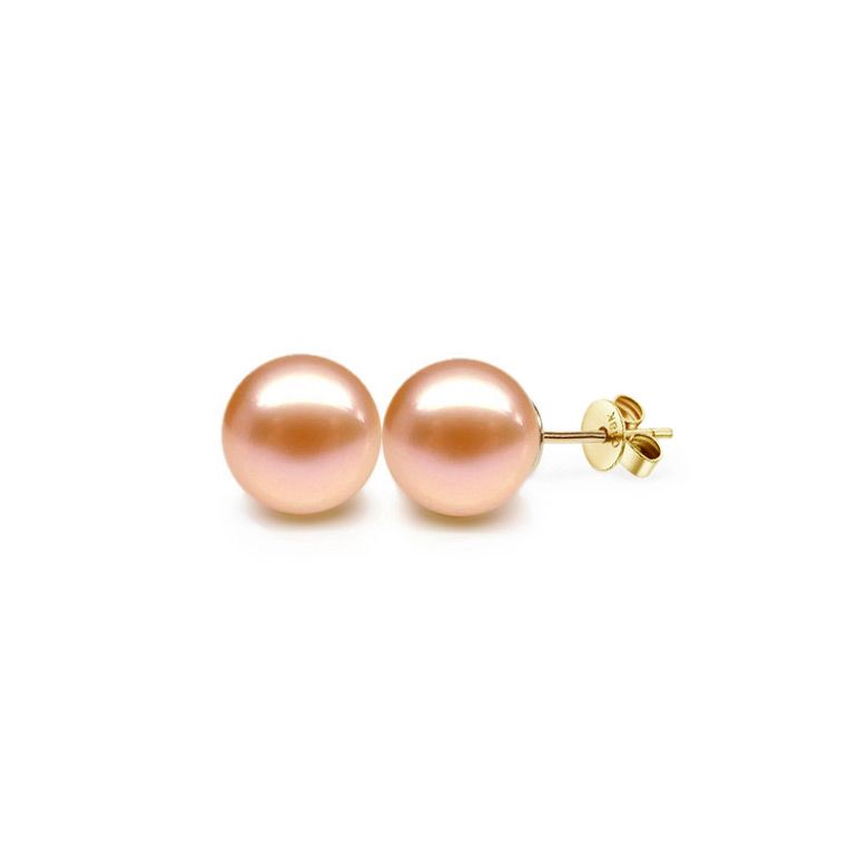 Boucles d'oreilles perles eau douce blanches - 9.9.5mm - AAA - Or jaune - 5