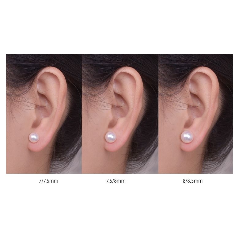 Boucles d'oreilles perles Akoya - 7/7.5mm, AAA - Or blanc - 4