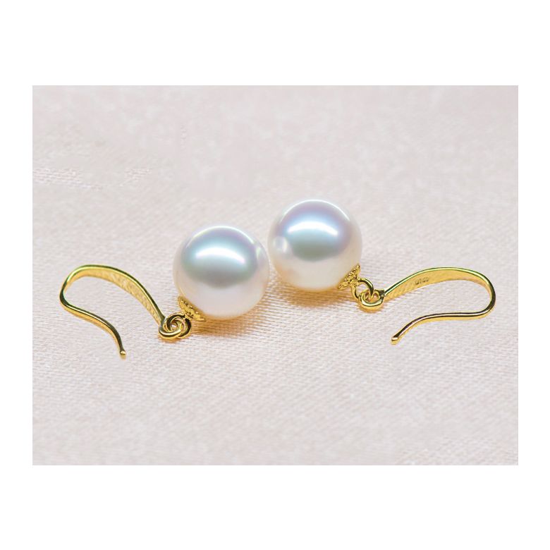 Boucles d'oreilles perles Akoya blanches - 7/7.5mm - AAA - Or jaune - 4