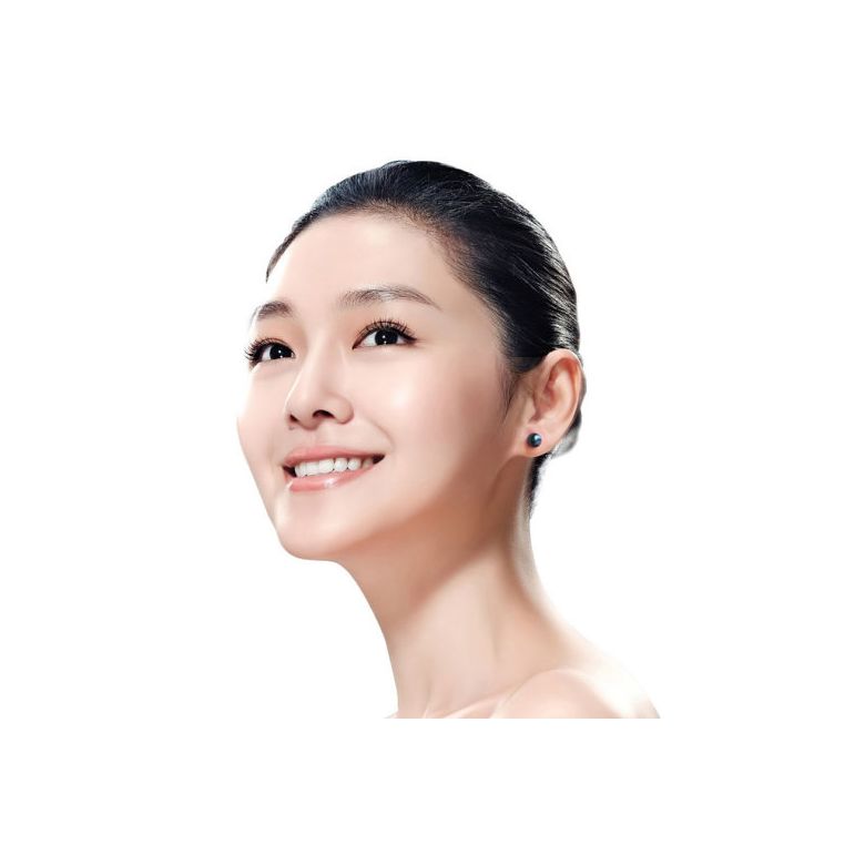 Boucles d'oreilles perles Akoya noires. 7/7.5mm, AAA. Or jaune - 2