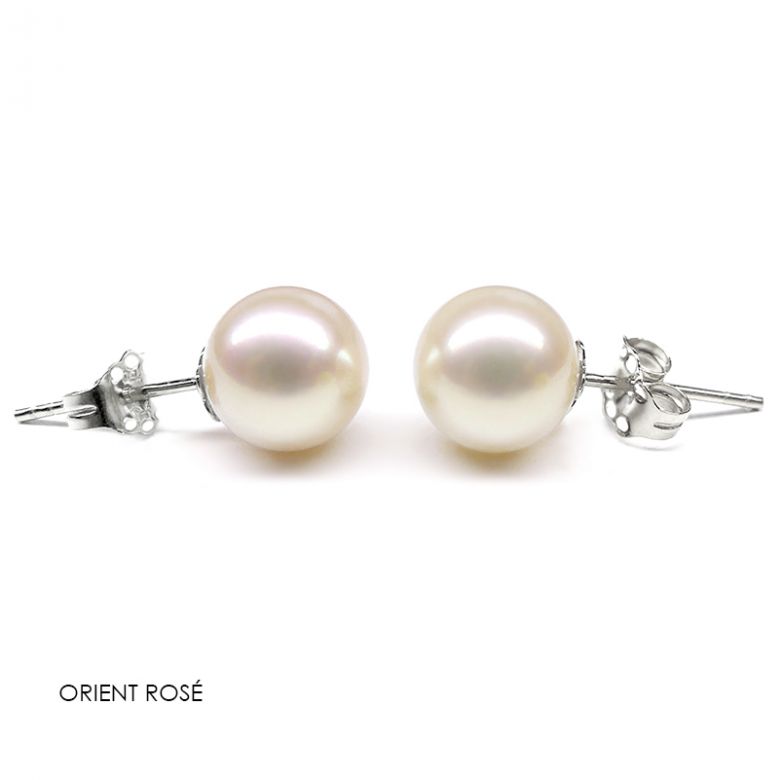 Boucles d'oreilles perles eau douce blanches - 8/11mm - GEMME - Or blanc - 3