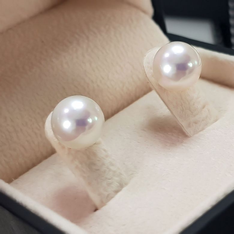 Boucles d'oreilles perles eau douce blanches - 9-11mm - AAA - Or blanc - 3