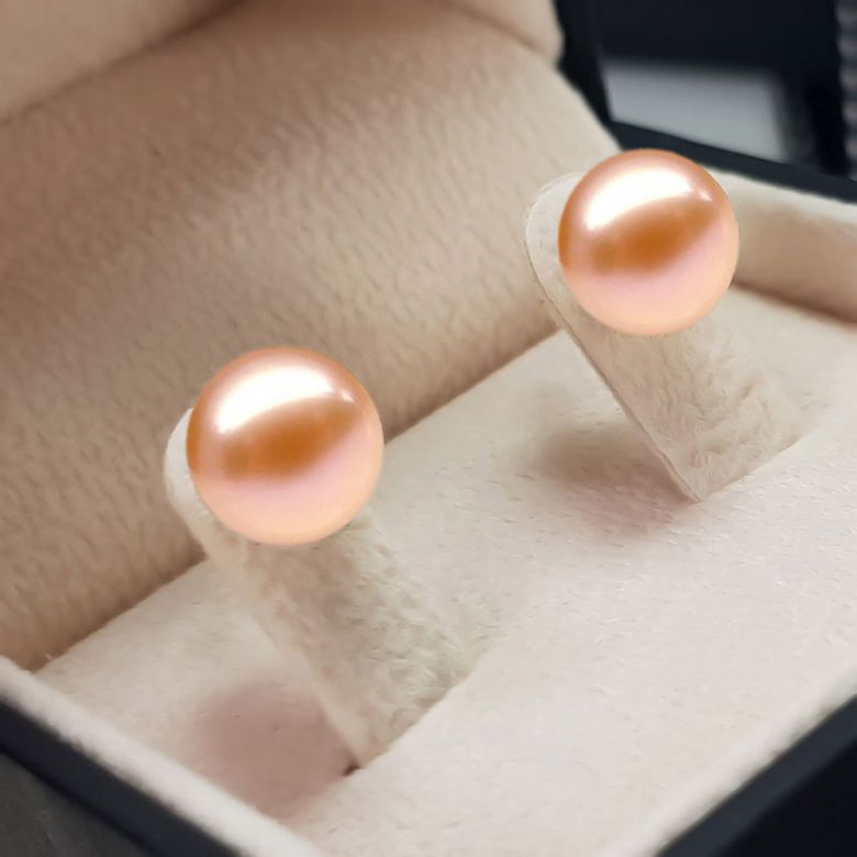 Boucles d'oreilles perles eau douce blanches - 9-11mm - AAA - Or blanc - 7