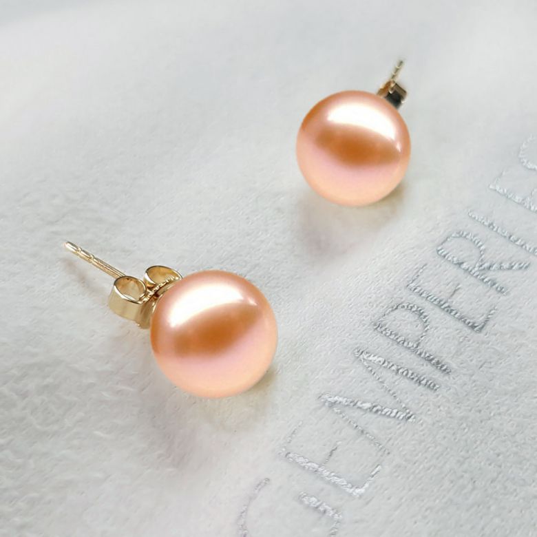 Boucles d'oreilles perles eau douce blanches - 9.9.5mm - AAA - Or jaune - 7