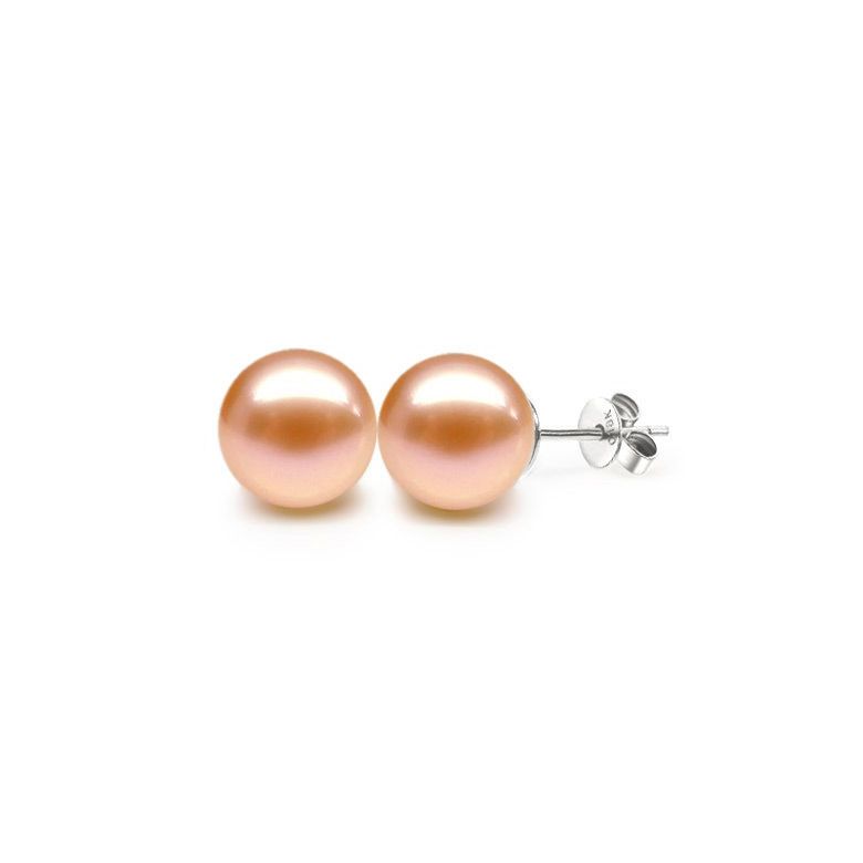 Boucles d'oreilles perles eau douce blanches - 9-11mm - AAA - Or blanc - 6