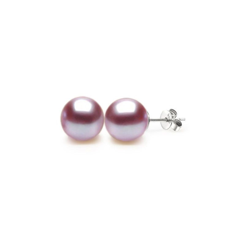 Boucles d'oreilles perles eau douce blanches - 9-11mm - AAA - Or blanc - 4
