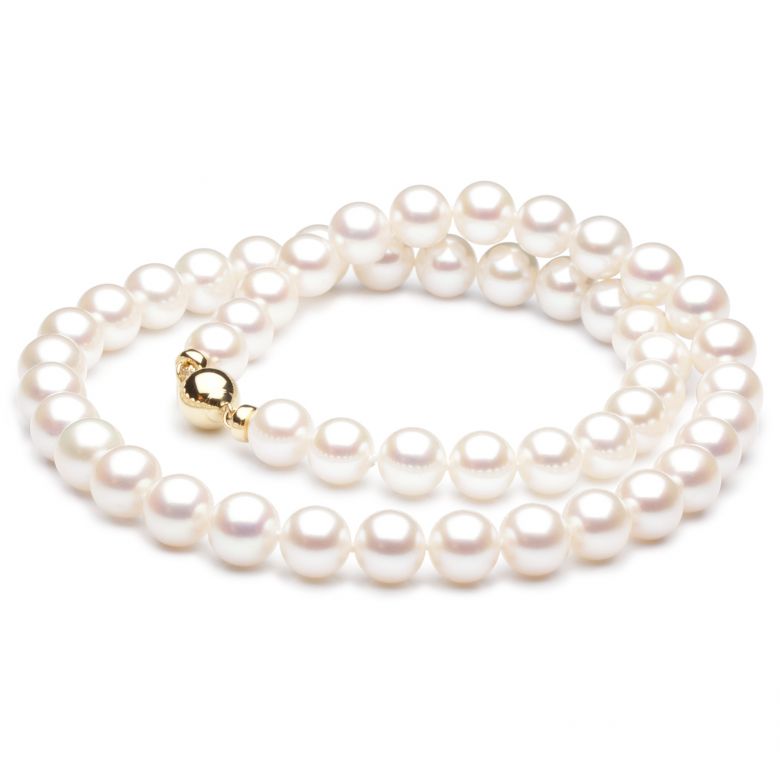 Collier perles eau douce blanches - 7.5/8mm - AAA - 4