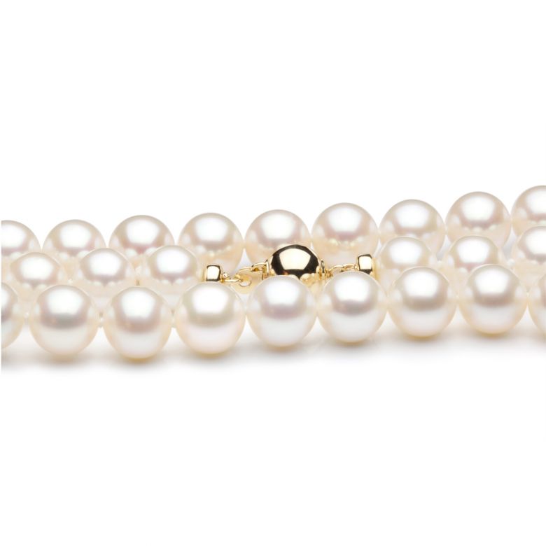 Collier perles eau douce blanches - 7.5/8mm - AAA - 5