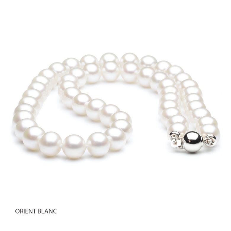 Collier perles eau douce blanches - 7.5/8mm - AAA - 1