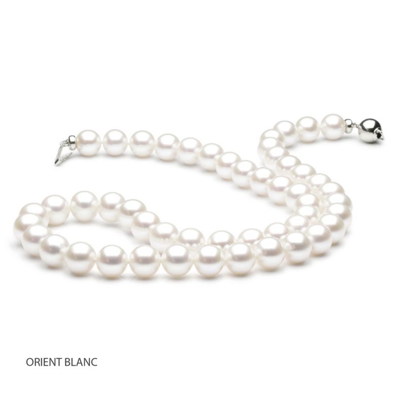 Collier perles eau douce blanches - 7.5/8mm - AAA - 2