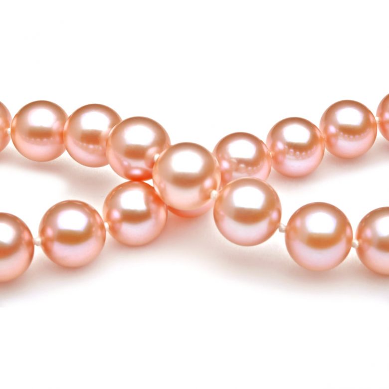 Collier perles eau douce roses - 7.5/8mm - AAA - 4