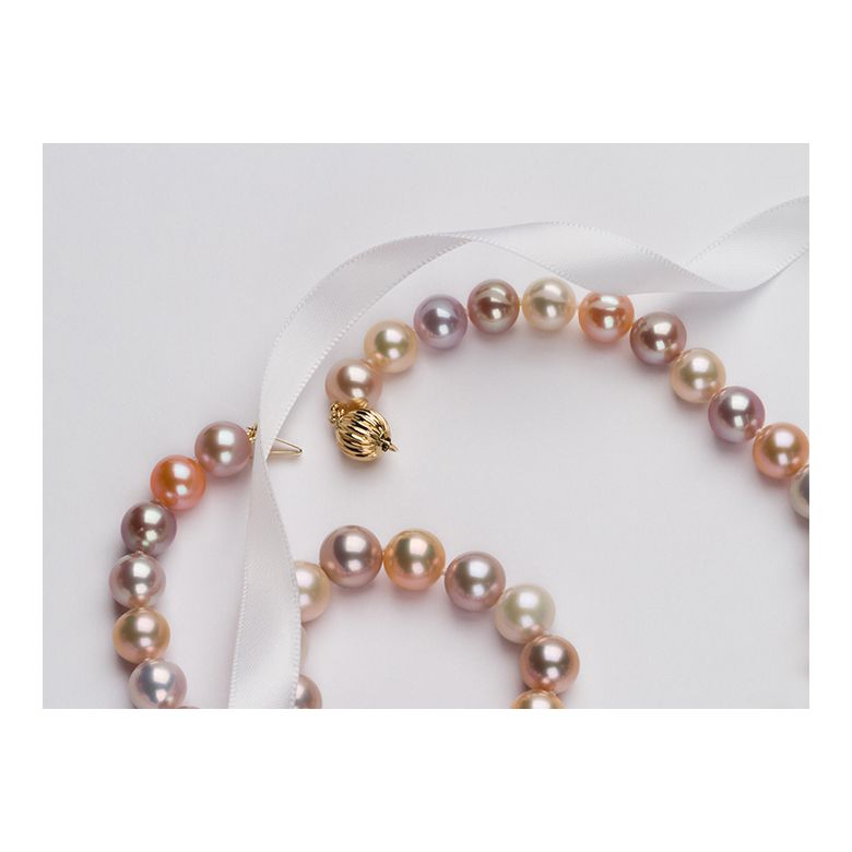 Collier perles eau douce multicolores 7.5/8mm AAA - 5