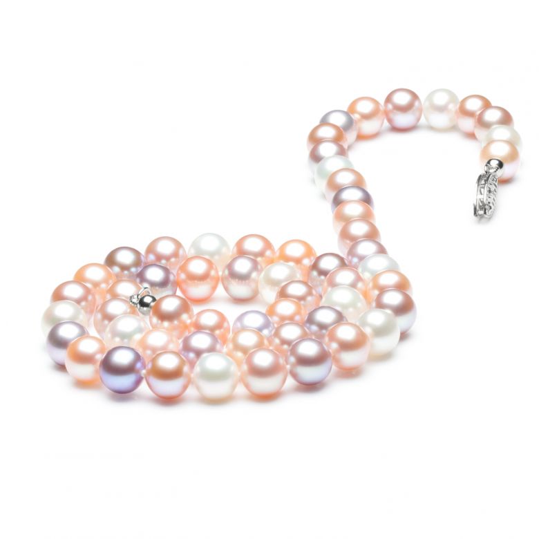Collier perles eau douce multicolores  - 6.5/7mm - AAA - 6