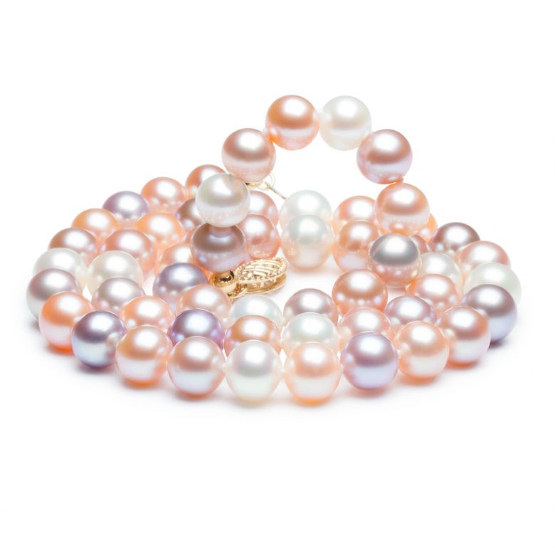 Collier perles eau douce multicolores  - 6.5/7mm - AAA - 3